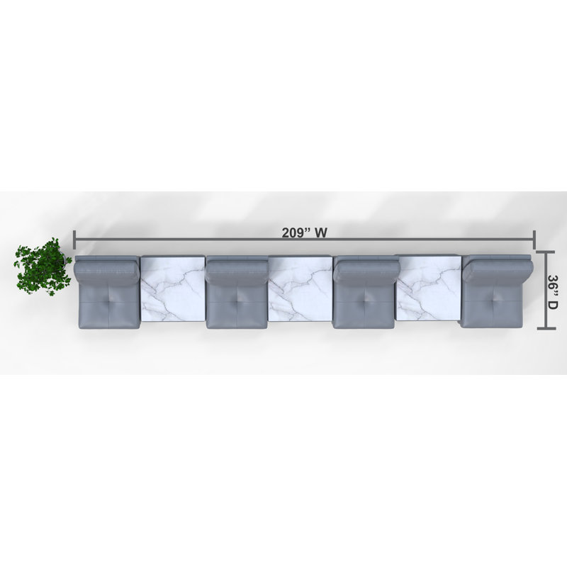 Ensemble de chaises de salle d'attente avec table de chargement pour 4 personnes 4 pièces 100% cuir véritable 7 pièces couleur gris