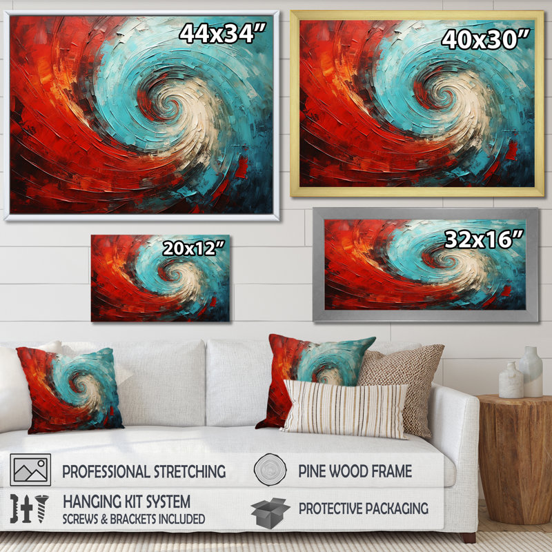 Cheryel - Spirales abstraites, impression d'art mural_106176, H 34 po x l 44 po x P 1,5 po
