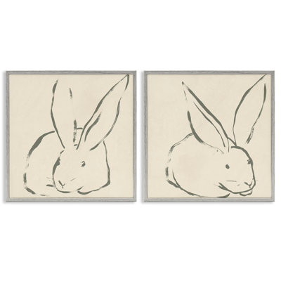 «Lapin au repos minimaliste», ensemble de 2 giclées par June Erica Vess