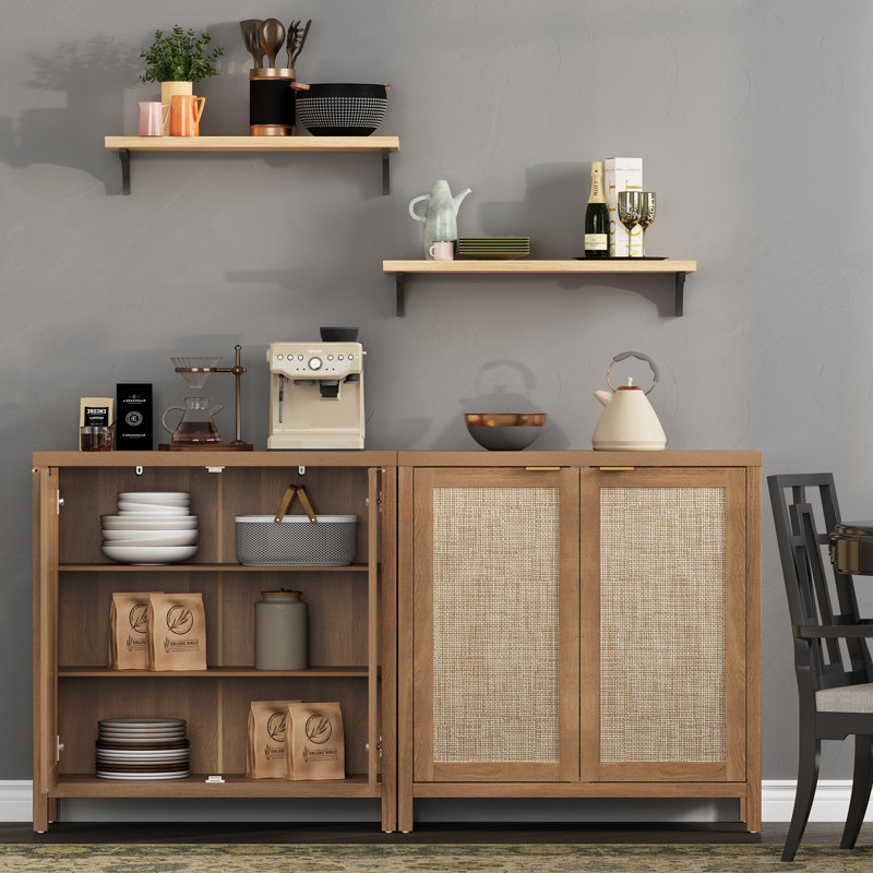 Buffet 34,3 po Safura, 3, Chêne naturel clair