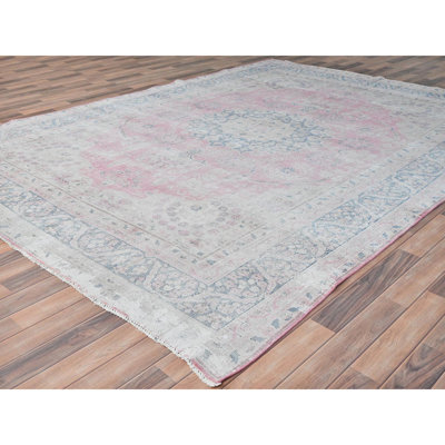 Tapis oriental rose pâle 8 pi 5 po x 11 po 9 po Kann