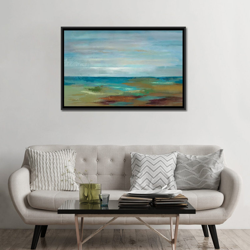 « wispy clouds », impression sur toile, H 18 po x l 26 po x P 1,5 po, Toile avec cadre noir, Pas de tapis