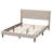 Modern Tufted Upholstered Low-Profile Platform Bed with Wingback Headboard & Linen Blend Fabric   -415576755-415576757