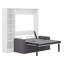 Lit escamotable mural simple avec canapé et tablettes-125171936