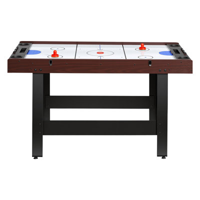4-in-1 Multi-Game Table: Air Hockey, Poker, Foosball, Ping Pong, 55" Space-Saving Design for Family Fun, Includes Full Accessory Set
