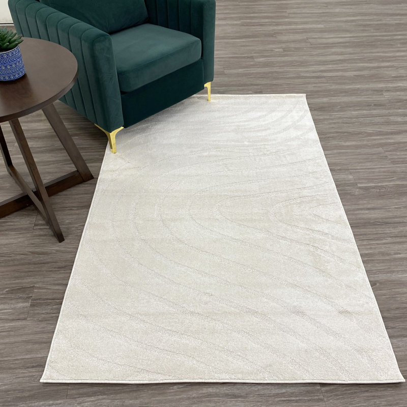 Geometric Indoor Rug, Rectangle 4' x 6', Cream