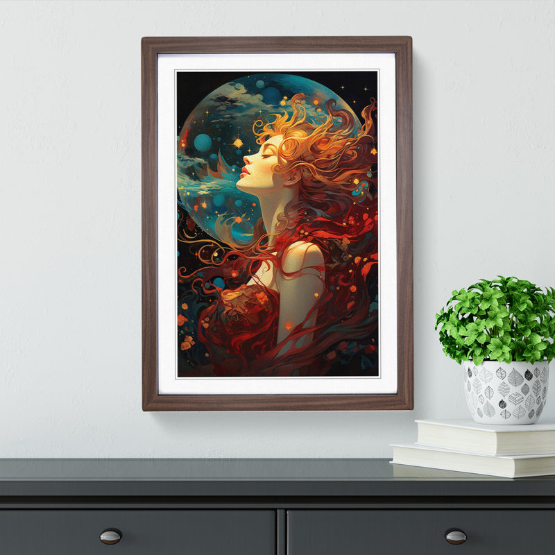 Universe Nouveau - Framed Print, Walnut, 46cm H x 34cm W x 2cm D