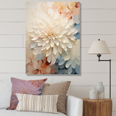 Fleur blanche de dahlia minimaliste I - impression