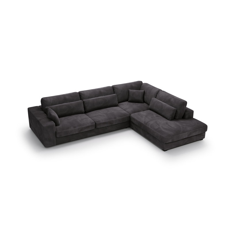 Tammera 3 Seater Corner Sofa , Black