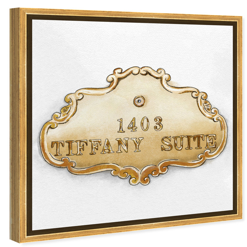 «Fashion and Glam» Tiffany Suite Luxe Road Sign - impression sur toile, H 24 po x l 24 po, Encadrement doré