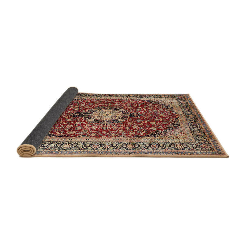 Tapis traditionnel beige / rouge / beige Diantha, Rond 4 pi