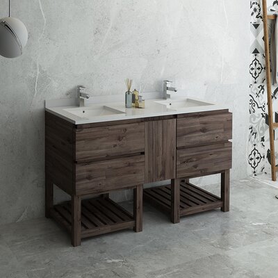 Formosa 60"" Free-Standing Open Bottom Bathroom Vanity Set -  Fresca, FCB31-241224ACA-FS-CWH-U