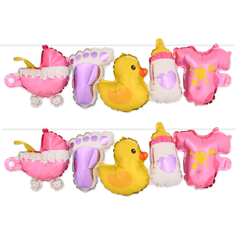 Baby Boy Balloon Streamers, Pink