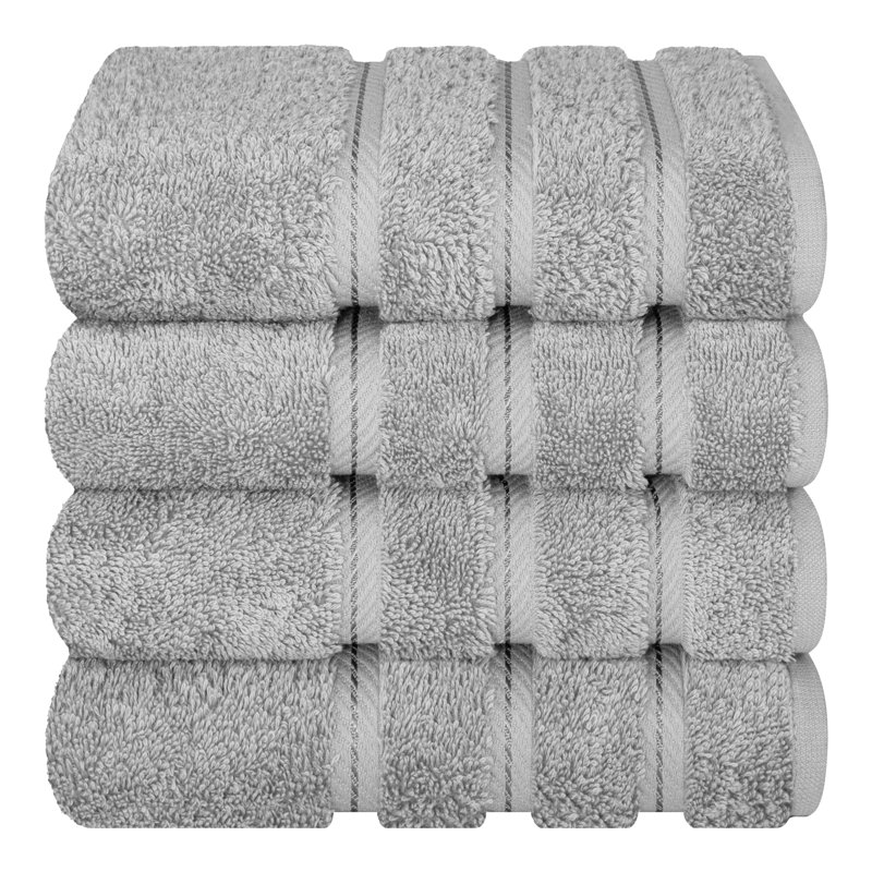 Ensemble de 4 serviettes en coton Edison, Gris Rockridge