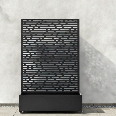 Mobile Trellis Planters, Galvanized Metal 47x16x73 Modern Patio Privacy