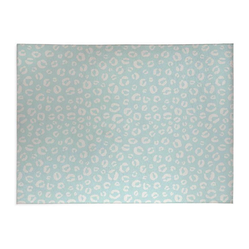 Tapis de cuisine anti-dérapant Leopard Play, Rectangle 4pi x 6 pi, Bleu clair
