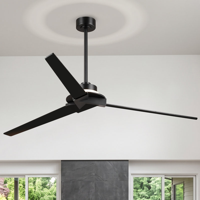 70" Modern Large Propeller LED Ceiling Fan With Light And Remote Control, Double-Sided Blades, 8-Speed Reversible DC Motor