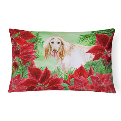  Coussin décoratif afghan Hound Poinsettas