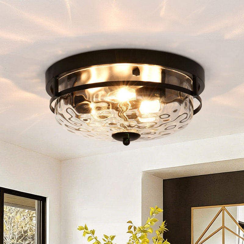 Modern 4-Light Flush Mount Ceiling Light, Matte Black