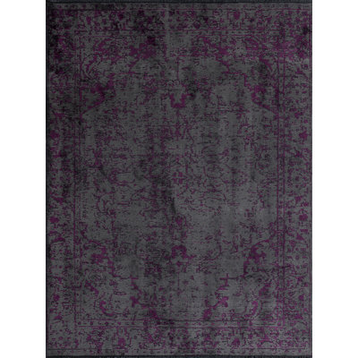 Rapture Gray/Purple Oriental Luxury Area Rug