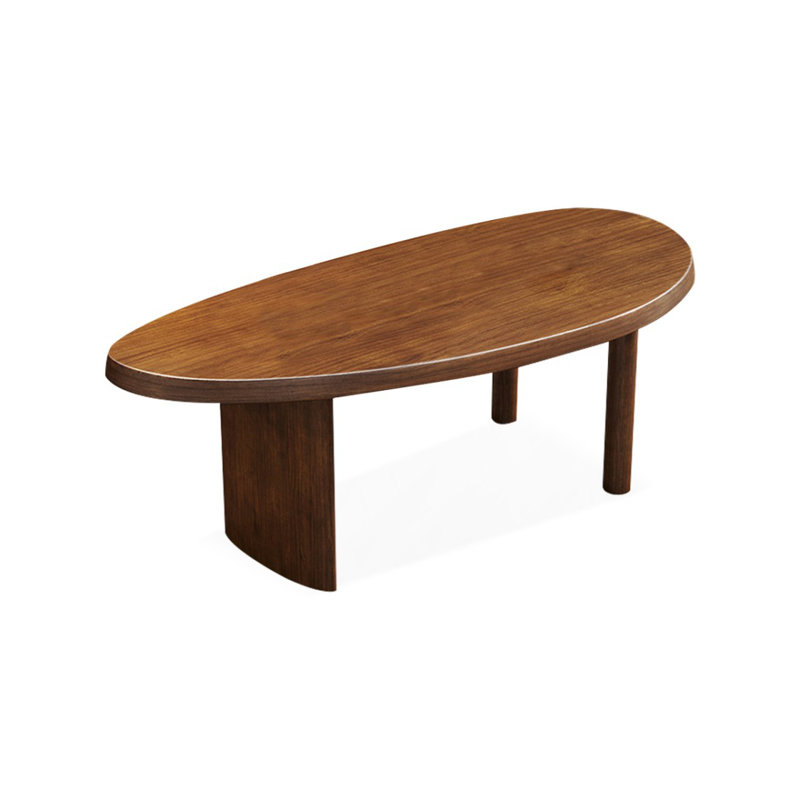 Table de salle à manger en bois de pin massif brun de forme unique, H 29,53 po x l 70,87 po x P 31,5 po