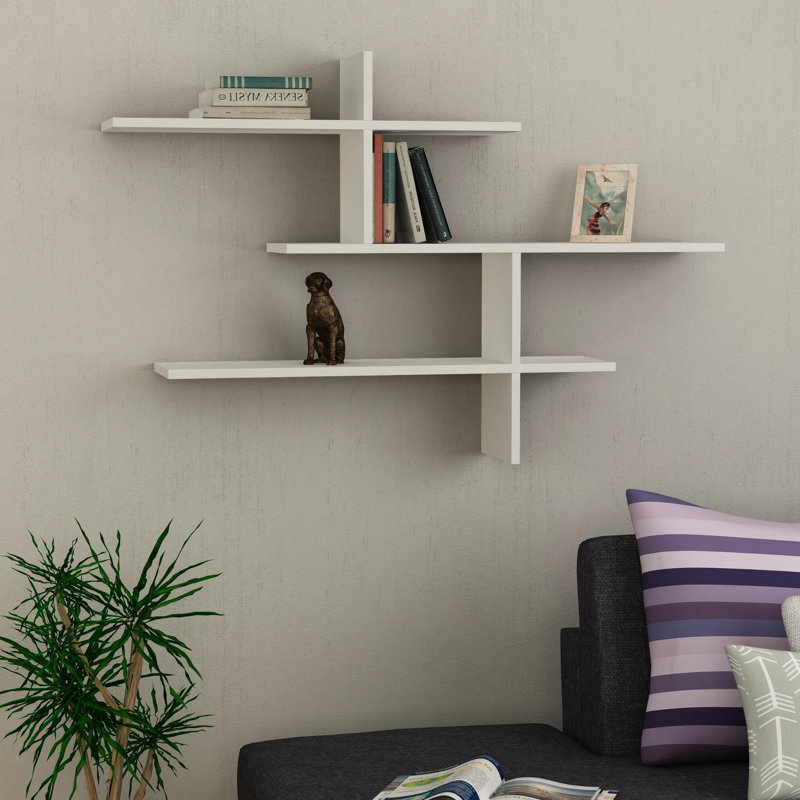 Felicia 3 Piece Floating Shelf, White