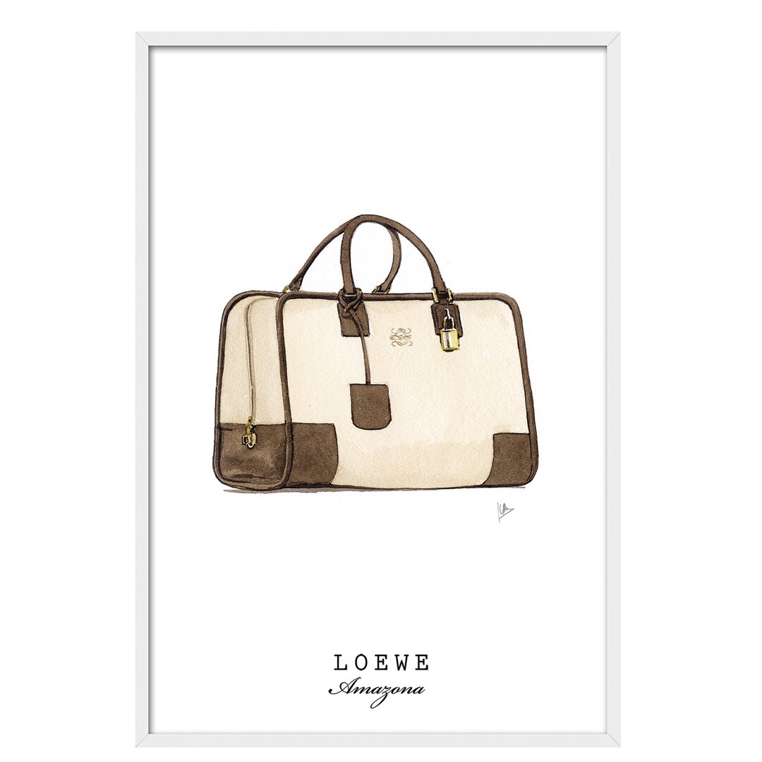 Gerahmtes Poster Loewe Bag von Juan Carlos Arbex