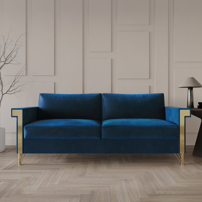 Snaresbrook 76.57'' Upholstered Sofa, Navy