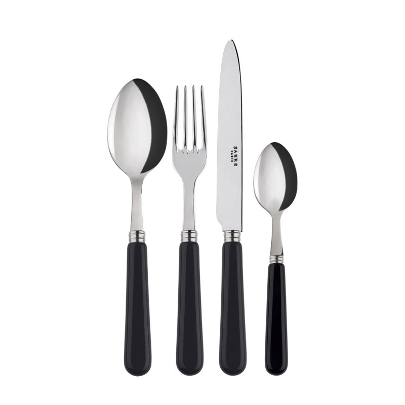 Sabre Paris - 24 Pieces Cutlery Set Pop Unis, Black