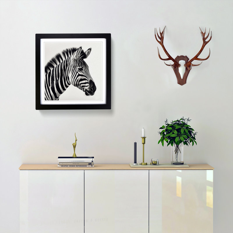 Single Picture Frame Print on Wood, Black Framed