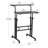 Mind Reader Standing Desk, Adjustable Height Laptop Workstation, Portable Rolling Desk on Wheels, Two-Tier Metal Frame, Black