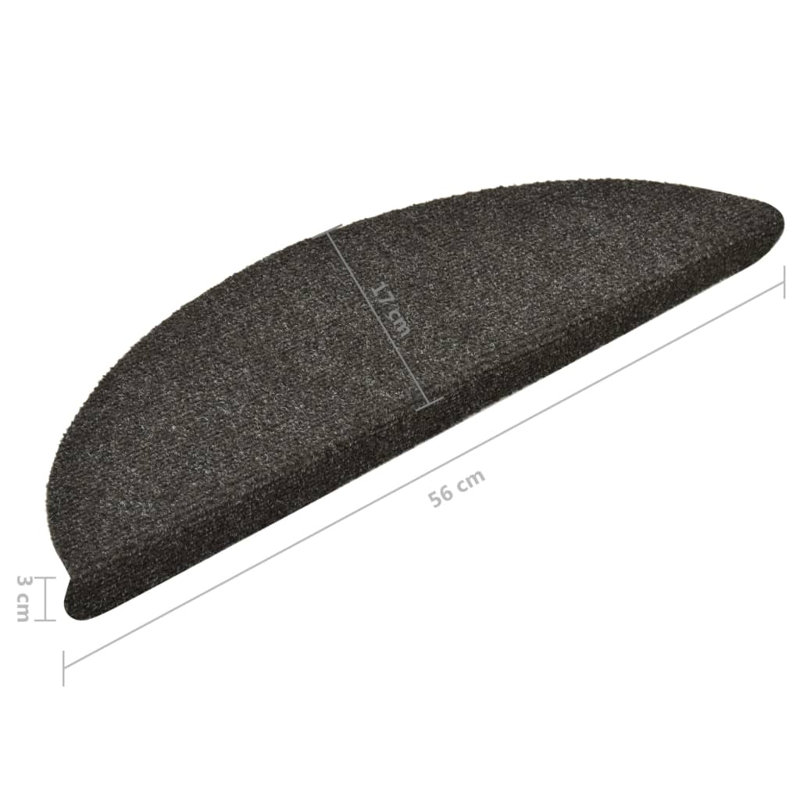 Oneida Self-adhesive Stair Mats Anthracite 56x17x3 cm Needle Punch