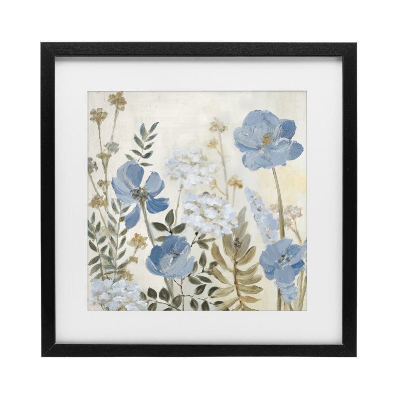 «Peaceful Blue Iris Garden», reproduction encadrée sous verre, conception de Lanie Loreth, H 13 po x l 13 po