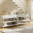 3-Tier Console Table With Charging Station & 3 Fabric Drawers,43.3'' Entryway Table With Storage Drawers And Open Shelves, Narrow Sofa Table With USB Ports And Outlets, Adjustable Feet, And Modern Design For Hallways, Living Rooms, And Small Spaces-1022265188