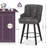 26''H Upholstered 360°Swivel Counter Height Bar Stools, Wood Legs Kitchen Island Chairs-2106507582-2106701522