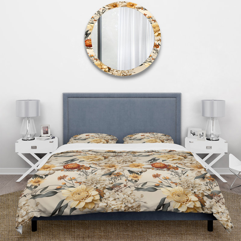 Housse de couette pour grand lit et 2 taies décor