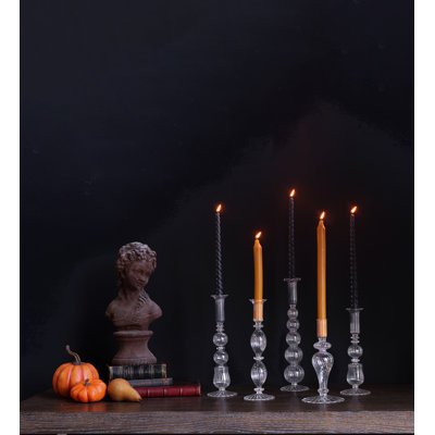 Glass 10.5'' H Glass Tabletop Candlestick