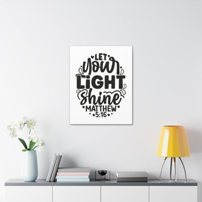 Matthew 5:16 Let Your Light Shine Circle Bible Verse Canvas Christian Wall Art -  Trinx, 311F22FB939844A4892334917849B37F