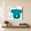 «Retro Téléphone Blue» par Jen Bucheli - Impression sur toile-46908583