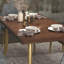 Table de salle à manger en bois massif de luxe clair-1816809625