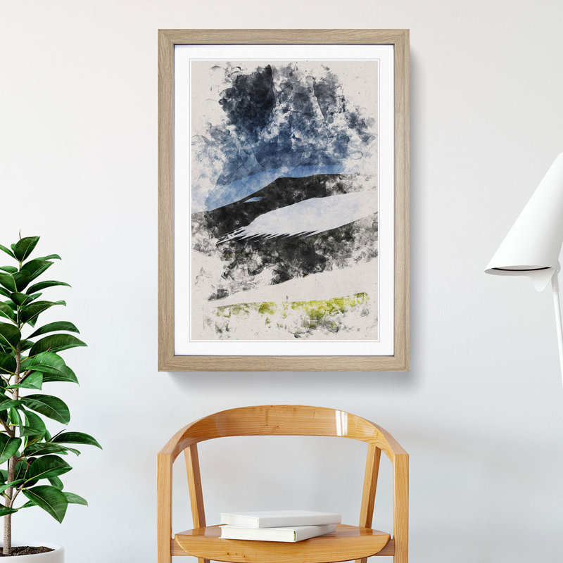 Beneath the Mountains of Iceland - Picture Frame Painting, Oak, 65cm H x 48cm W x 2cm D