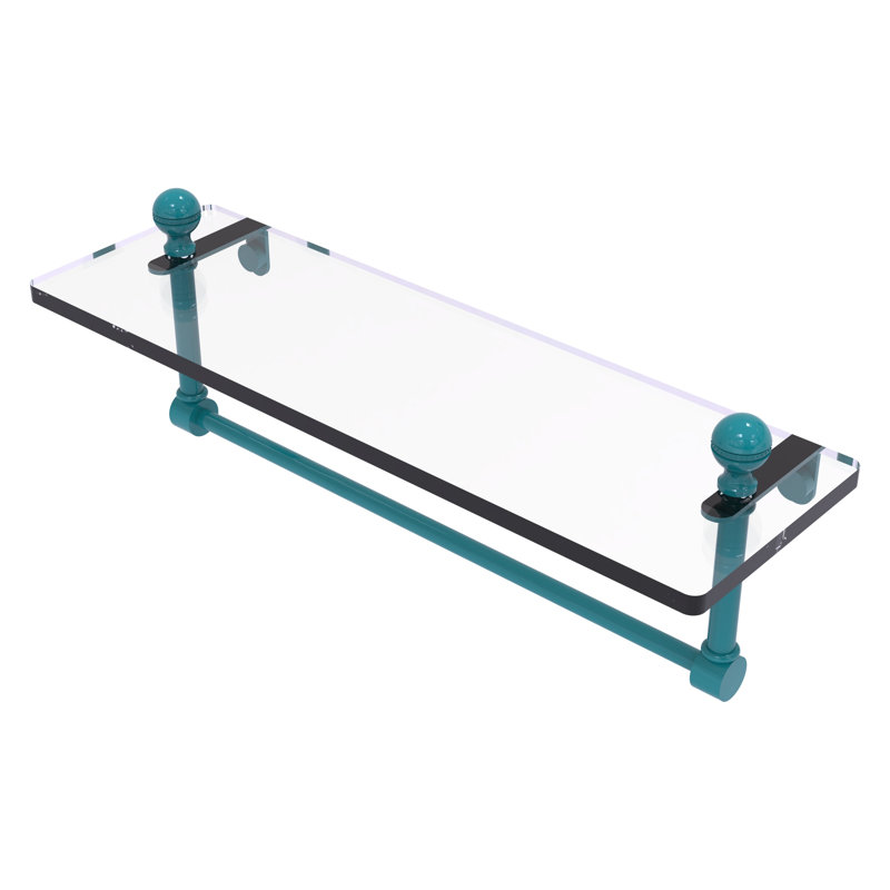 Tablette de meuble-lavabo en verre Mambo avec barre à serviettes intégrée MA, H 5 po x l 16 po x P 5 po