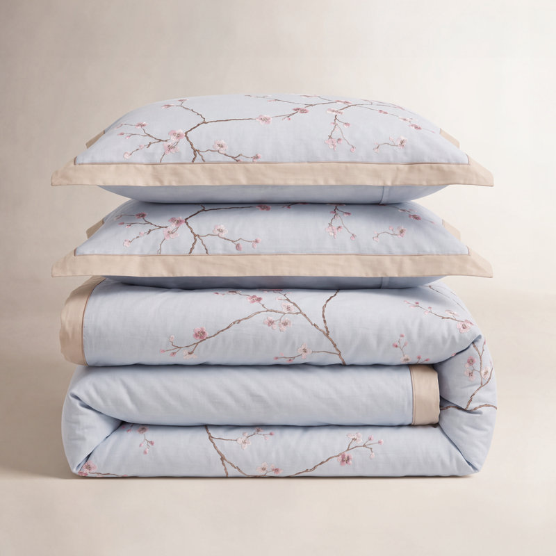 Aviara Traditional Cotton Floral Duvet Cover, Full/Queen