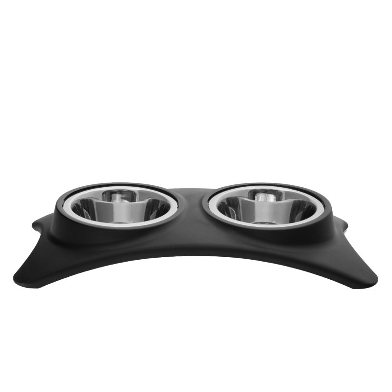 Bol pour animal en forme d'os, 2.7", Noir