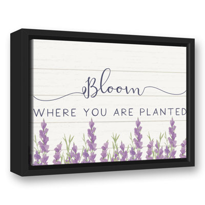 «Bloom Where Planted Lavendar», reproduction sur toile encadrée