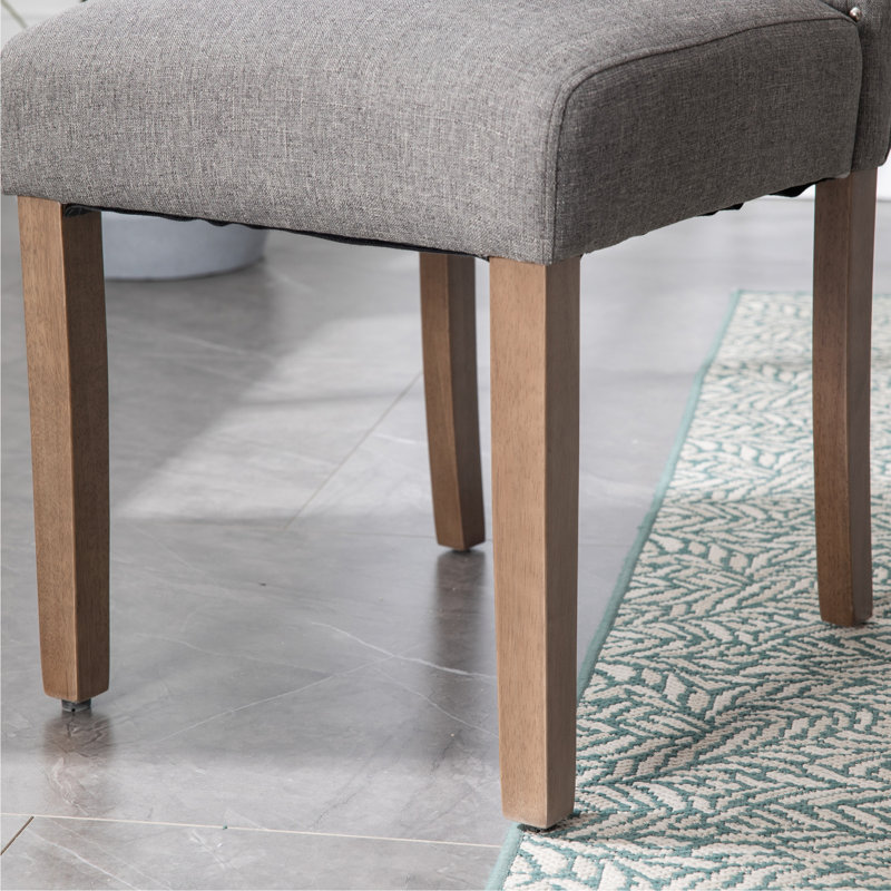 Fabric Upholstered Parsons Dining Chair ( Set of 2 ), Gray