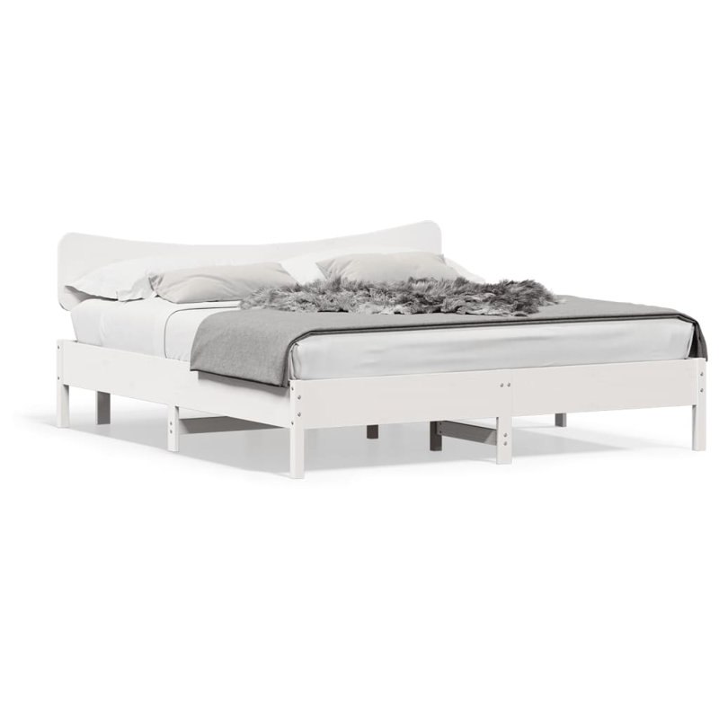 Solid Wood Bed Frame, 200 x 200 cm