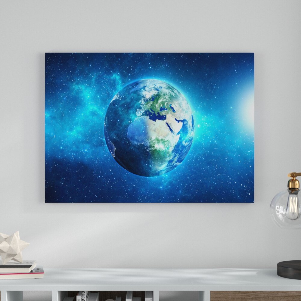 Leinwandbild „Erde im Universum“, Grafikdruck