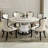 Simple White Faux Marble Round Dining Table-104828893