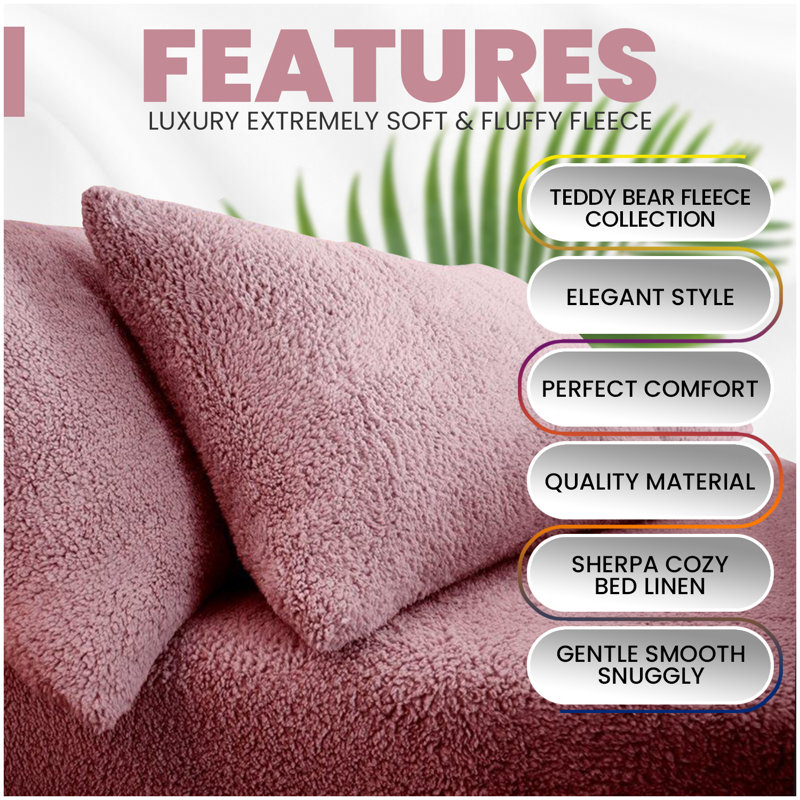 Teddy Pillow Case, Pink